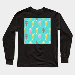 Milkshakes Pattern Long Sleeve T-Shirt